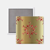 レッドクリスマススターズ金ゴールド マグネット (正面/裏面)