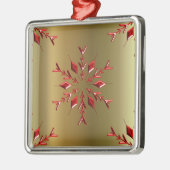 レッドクリスマススターズ金ゴールド メタルオーナメント (左)