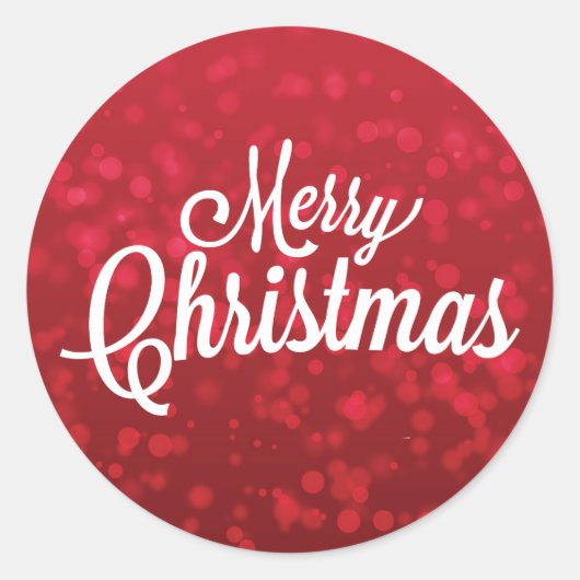 レッドクリスマスステッカー ラウンドシール (正面)