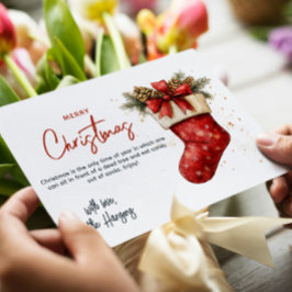 レッドクリスマスストッキングメリークリスマス シーズンカード