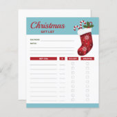レッドクリスマスストッキング – クリスマスギフトリストのプラン (正面/裏面)