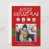 レッドクリスマススノーグローブズホリデーフォトカード シーズンカード (正面)