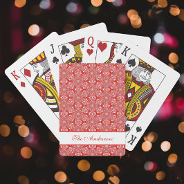 レッドクリスマススノーフレークスターパーソナライズされたパターン トランプ