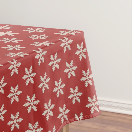 レッドクリスマススノーフレークパタン テーブルクロス (インサイチュ)