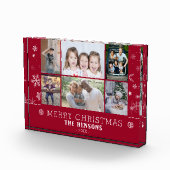 レッドクリスマススノーフレークファミリー6フォトコラージュ フォトブロック (右)