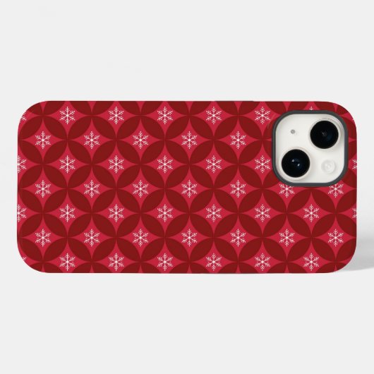 レッドクリスマススノーフレーク電話ケース Case-Mate iPhoneケース (裏面 (横))