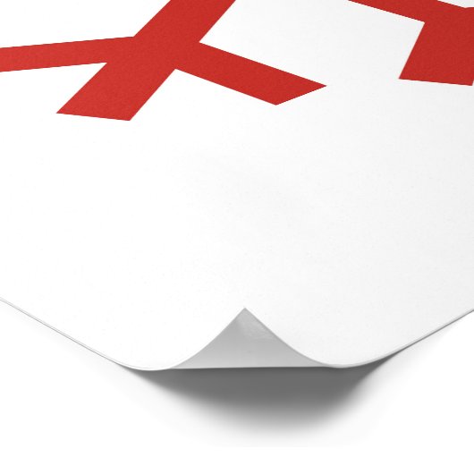 レッドクリスマススノーフレーク ポスター (角)