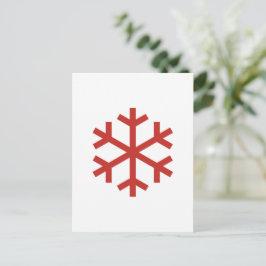 レッドクリスマススノーフレーク ポストカード