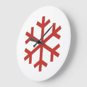 レッドクリスマススノーフレーク ラージ壁時計 (傾斜)