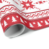 レッドクリスマスセータインスパイアーパターン ラッピングペーパー (ロールコーナー)