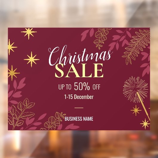 レッドクリスマスセールスビジネスプロモーション広告 ウィンドウサイン (シート2)