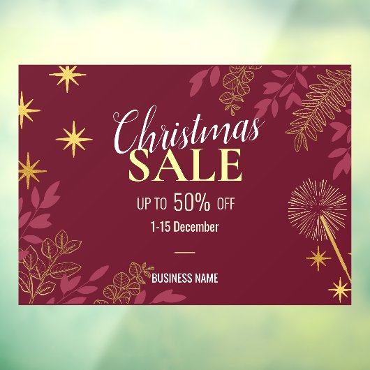 レッドクリスマスセールスビジネスプロモーション広告 ウィンドウサイン (シート3)