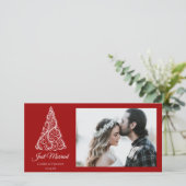 レッドクリスマスツリーたった今結婚しましたレッド シーズンカード (スタンド正面)