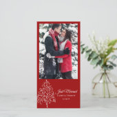 レッドクリスマスツリーたった今結婚しました発表写真 シーズンカード (スタンド正面)