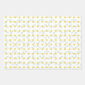 レッドクリスマスツリーイエロースターミニマリスト ラッピングペーパーシート (正面3)