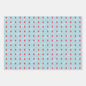 レッドクリスマスツリーイエロースターミニマリスト ラッピングペーパーシート (正面2)