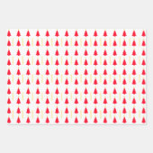 レッドクリスマスツリーイエロースターミニマリスト ラッピングペーパーシート (正面)