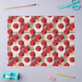 レッドクリスマスツリーオーナメントオンウッドデコページ 薄葉紙 (クラフト)