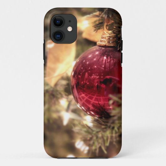 レッドクリスマスツリーオーナメントフェスティバル Case-Mate iPhoneケース (裏面)
