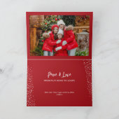 レッドクリスマスツリーオーナメント写真 カード (内部)