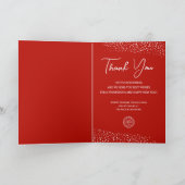 レッドクリスマスツリーオーナメント折り畳みビジネス シーズンカード (内部)