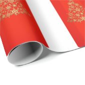 レッドクリスマスツリーキャンドルラッピング紙 ラッピングペーパー (ロールコーナー)