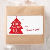 レッドクリスマスツリーギフトラベルシール ラベル (インサイチュ)