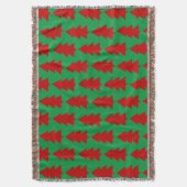 レッドクリスマスツリーグリーンブランケット スローブランケット (正面縦)