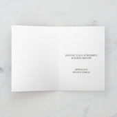 レッドクリスマスツリーシンプルのブラシラエレガントイン サンキューカード (内部)