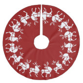 レッドクリスマスツリースカートホリデートナディアデコール ブラッシュドポリエステルツリースカート (正面)