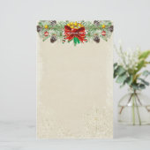 レッドクリスマスツリースターズスノーフレークガーランド 便箋 (スタンド正面)