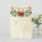 レッドクリスマスツリースターズダ動揺してムスクガーランド 便箋 (スタンド正面)