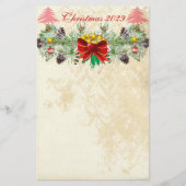 レッドクリスマスツリースターズダ動揺してムスクガーランド 便箋 (正面)