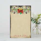 レッドクリスマスツリースターズ金ゴールドライトガーランド 便箋 (スタンド正面)