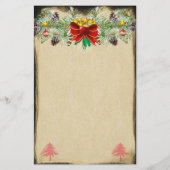 レッドクリスマスツリースターズ金ゴールドライトガーランド 便箋 (裏面)