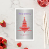 レッドクリスマスツリースノーフレーク名前をカスタムするシルバー (インサイチュ)