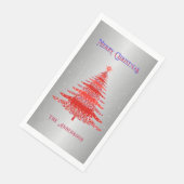 レッドクリスマスツリースノーフレーク名前をカスタムするシルバー (コーナー)