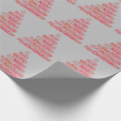 レッドクリスマスツリータイポグラフィ ラッピングペーパー (角)