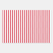 レッドクリスマスツリートラックバーラップ水玉模様ストライプ ラッピングペーパーシート (正面3)