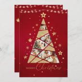 レッドクリスマスツリーファミリー シーズンカード (正面/裏面)
