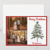 レッドクリスマスツリーホリデーカード シーズンカード (正面/裏面)