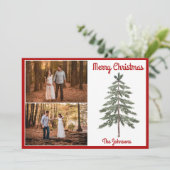レッドクリスマスツリーホリデーカード シーズンカード (スタンド正面)