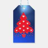 レッドクリスマスツリーホリデーパーティーブルー ギフトタグ (裏面)