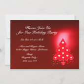 レッドクリスマスツリーホリデーパーティー 招待状 (裏面)