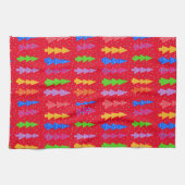 レッドクリスマスツリーポップ・アートのアート キッチンタオル (横)