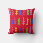 レッドクリスマスツリーポップ・アートのアート クッション (裏面)
