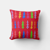 レッドクリスマスツリーポップ・アートのアート クッション (正面)