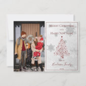 レッドクリスマスツリー写真 シーズンカード (正面)