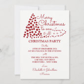 レッドクリスマスツリー、クリスマスパーティの招待状 招待状 (正面)