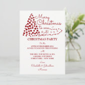 レッドクリスマスツリー、クリスマスパーティの招待状 招待状 (スタンド正面)